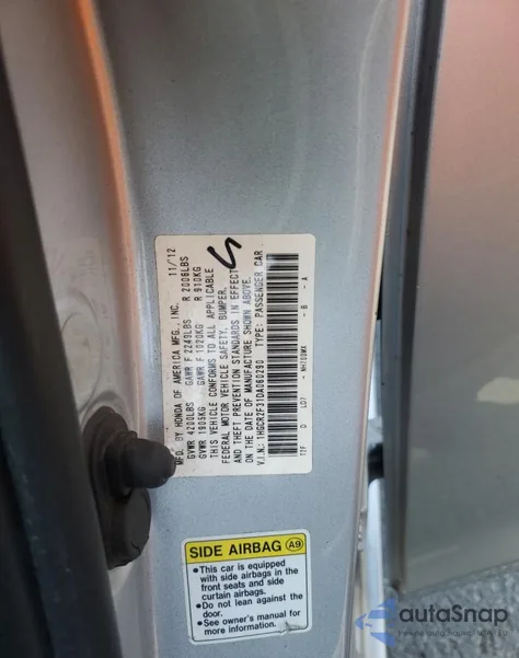 2013 Honda Accord Lx из США, поврежденный, VIN 1HGCR2F31DA060290